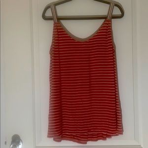 Max Studio red stripe tank top. Size XL